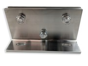 Structural Glass Fin Hanger Bracket - 300mm Long - Satin Stainless Steel